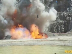 アナル, デカ尻, フェラチオ, グループ, オーガズム, アウトドア, ラフ, ティーン