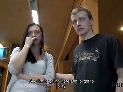 Amatør, Par, Hanrei, Hd, Penger, Petite, Synsvinkel, Offentlig