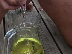 Amatoriale, Coppia, Nudo, All'aperto, Pisciando, Capelli corti