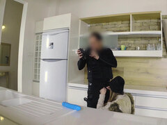 Amatör, Avsugning, Bil, Par, Sperma shot, Utomhus, Rödhårig, Uniform