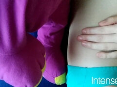 Enthousiasteling, Pijpbeurt, Rondborstig, Huisgemaakt, Roodharige vrouw, Ruw, Tiener, Tieten likken