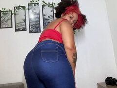 Amateur, Gorda, Culo grande, Negro, Pedorrearse, Jeans, Solo