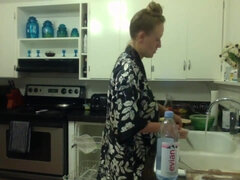 Κώλος, Μεγάλα βυζιά, Σπιτικό, Κουζίνα, Ώριμη γυναίκα, Έγκυος, Μόνος, Ισπανικό