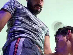 항문, 사정 샷, 아빠, 게이, 타는, 쓰리섬