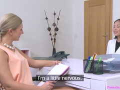 Ερασιτέχνης, Ασιάτης, Λεσβία, Γλείψιμο, Γραφείο, Μουνί