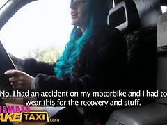Alexxa Vice's massive tits bounce as she takes on a massive black cock in a fake taxi