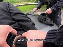 Leanne Lace gets caught stealing a car & punished with a hard fuck by security guard