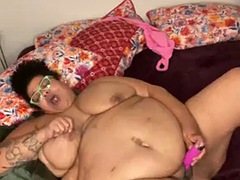 BBWs fuck themselves for the first time in a movie