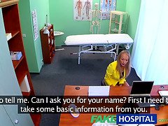 Hot Russian blonde gets a hard reality check from gorgeous nurse