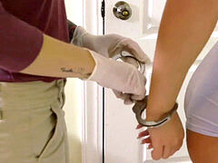 Teen girl arrested, cuffs, chained