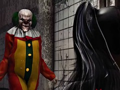 A really dirty girl has her first hard anal fuck with the evil clown