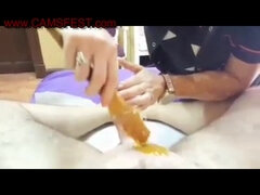 Baben, Stora tuttar, Avsugning, Sperma shot, Snopp, Handjobb, Hemmagjord, Fitta