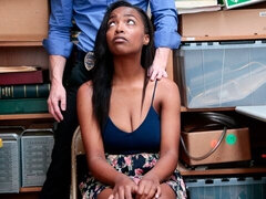 Sort, Pik sutte, Brunette, Fanget, Sort, Imellem racer, Stripning, Uniform