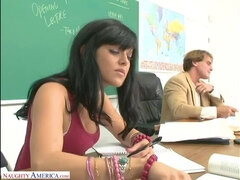 Americano, Brunetta, Pisello, Facciale, Piccola, Maestra, Ragazza, Tette