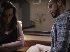 흑인, 오랄섹스, 흑갈색 머리, 도기스타일, 핸드잡, 다른 인종간의, 자연의 가슴, 청소년