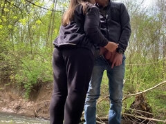 Mooie dikke vrouwen, Stel, Sperma shot, Handbeurt, Huisvrouw, Rijpe lesbienne, Buiten, Vrouw