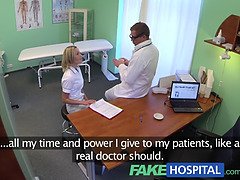 Watch this naughty nurse get down and dirty with her patient in a POV hospital exam