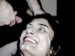 Sperma gangbang bukkake, gang bang, cum on her face