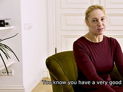 MATURE4K. Naughty maturity asks the man to postpone the interview so they can have sex