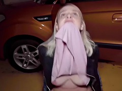Busty student driver riding her instructors cock after class