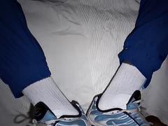 Amateur sneakers fetish stud fucked by BF after cock sucking
