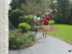 Røv, Store bryster, Blondine, Brunette, Slikning, Olie, Svømmepøl, Fisse