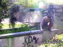 Stella Fox caught pissing in public park & begs for mercy