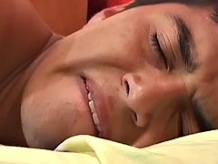 Latin twink amateur fingers ass and jerks cock in solo action