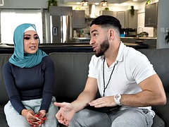 Arab teen in hijab Violet Gems gets focus lessons from her soccer coach