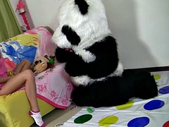 Playing with a teddy bear ran hot sex