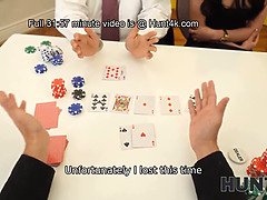 Lilly Bella gets pounded hard in poker game & cuckold watches in disbelief