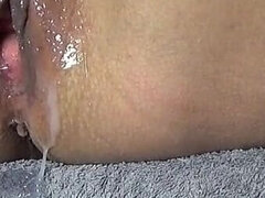Masturbating with a Carrot and Cumming Close-up