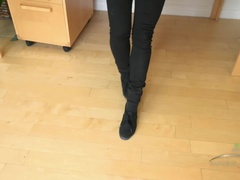 Leona is flaunting her hairy pussy