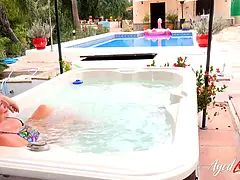 Young Sam Meets a Horny Mature Woman in the Hot Tub and They Have a Hardcore Sex