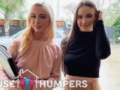 Blond, Kukk suging, Bakfra, Ansiktssperm, Kvinner mann, Hd, Slikking, Trekant