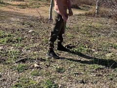 Verga grande, Europeo, Gay, Pajear, Masturbación, Al aire libre, Solo, Español