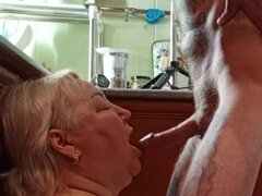 Hot MILF Deep Throat Blowjob - Cum on Face & Swallow in Mouth