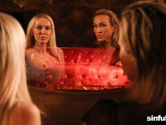 Stor rumpe, Stor kukk, Store pupper, Svart, Blond, Kukk suging, Bakfra, Milf