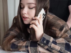 Cute Petite Stepsister Fucked While On The Phone