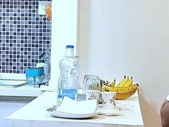 Duży tyłek, Obciąganie, Puszysta, Para, Gospodyni domowa, Indyjski, Kuchnia, Cipka