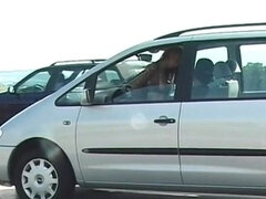 Mooi, Blond, Pijpbeurt, Europees, Duits, Buiten, Rijden, Tieten likken