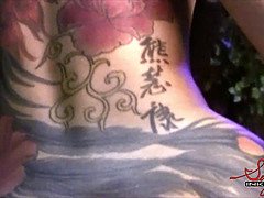 Adorable, Asiático, Erótico, Hd, Cuero, Sexo soft, Solo, Tatuaje