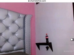 Amador amadora, Bundão, Masturbação, Solo chão, Adolescente, Câmera de web webcam