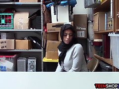 Arab teen with massive melons caught stealing by security