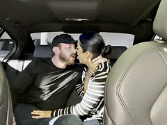 Horny latina on her period got horny and fucked her uber driver and ended up with a creampie