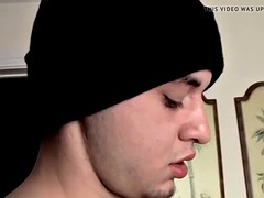 Tattooed gangster Cage jerks off and spills a load of cum after masturbating