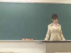 Japanese school woman and teacher enjoy three (MrNo)