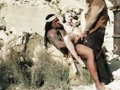 Cowboy and additionally Indian have an intercourse a warrior girl in the desert