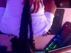 Gros seins, Noire, Noir ébène, Fille latino, Mère que j'aimerais baiser, Bureau, Chatte, Chevaucher