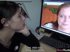 Young girl with her senior boyfriend and plumper mature girl - grannie porn